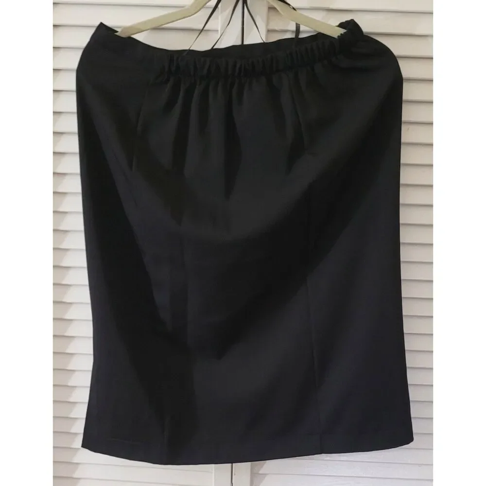 Kasper Black Pleated Trumpet Mermaid Career Skirt Size 10